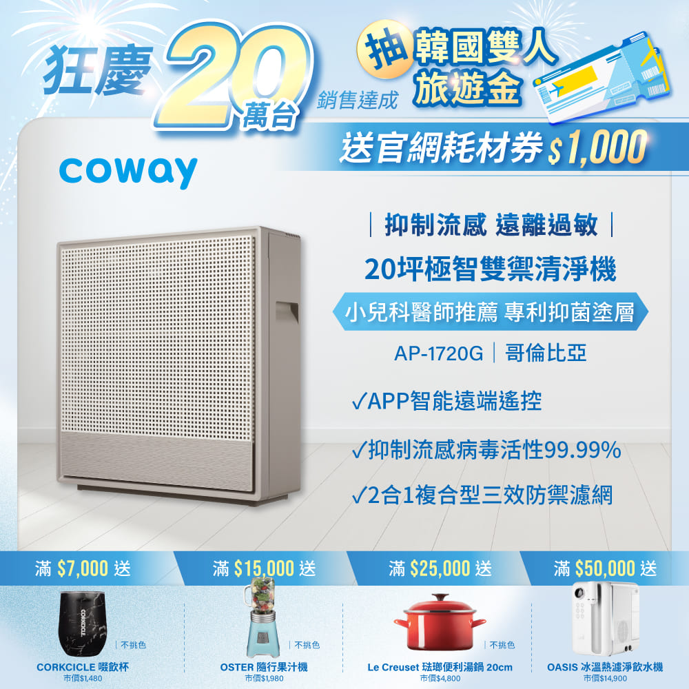 Coway 極智雙禦空氣清淨機 AP-1720G