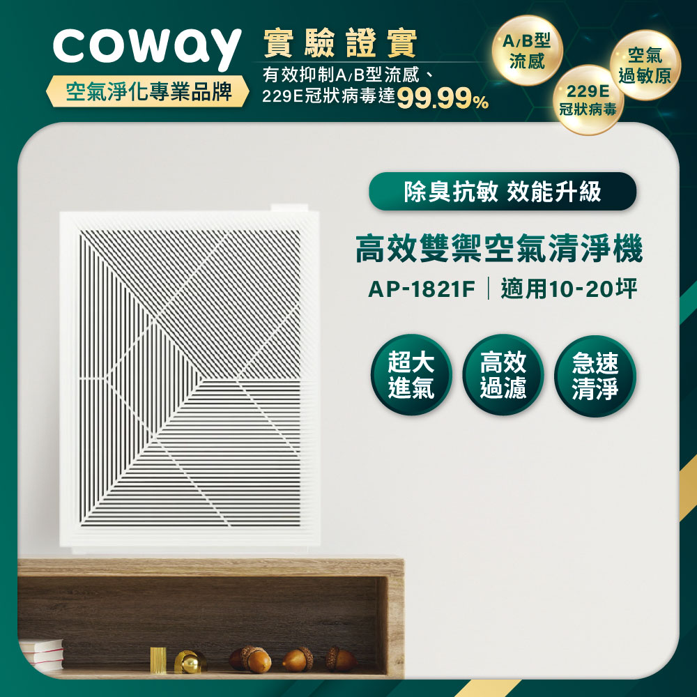 Coway 高效雙禦空氣清淨機 AP-1821F