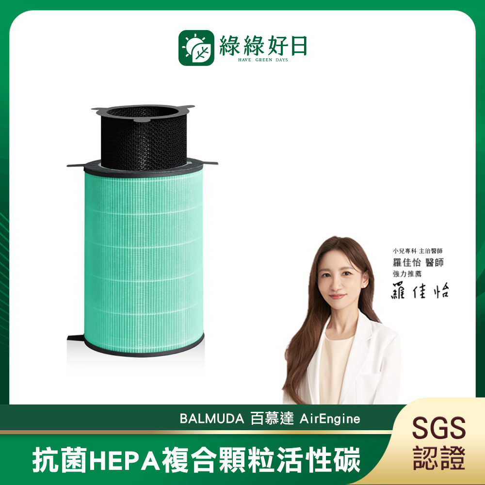 綠綠好日 適用 Balmuda 百慕達 AirEngine EJT-1100SD S200 1150SD 空氣清淨機 複合式HEPA抗菌濾芯(濾網)