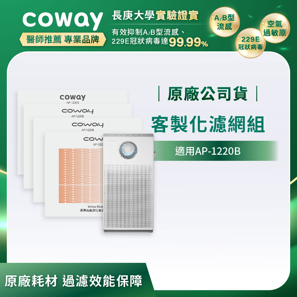 Coway專用客製強化濾網【急速迴圈抗敏清淨機 AP-1220B】