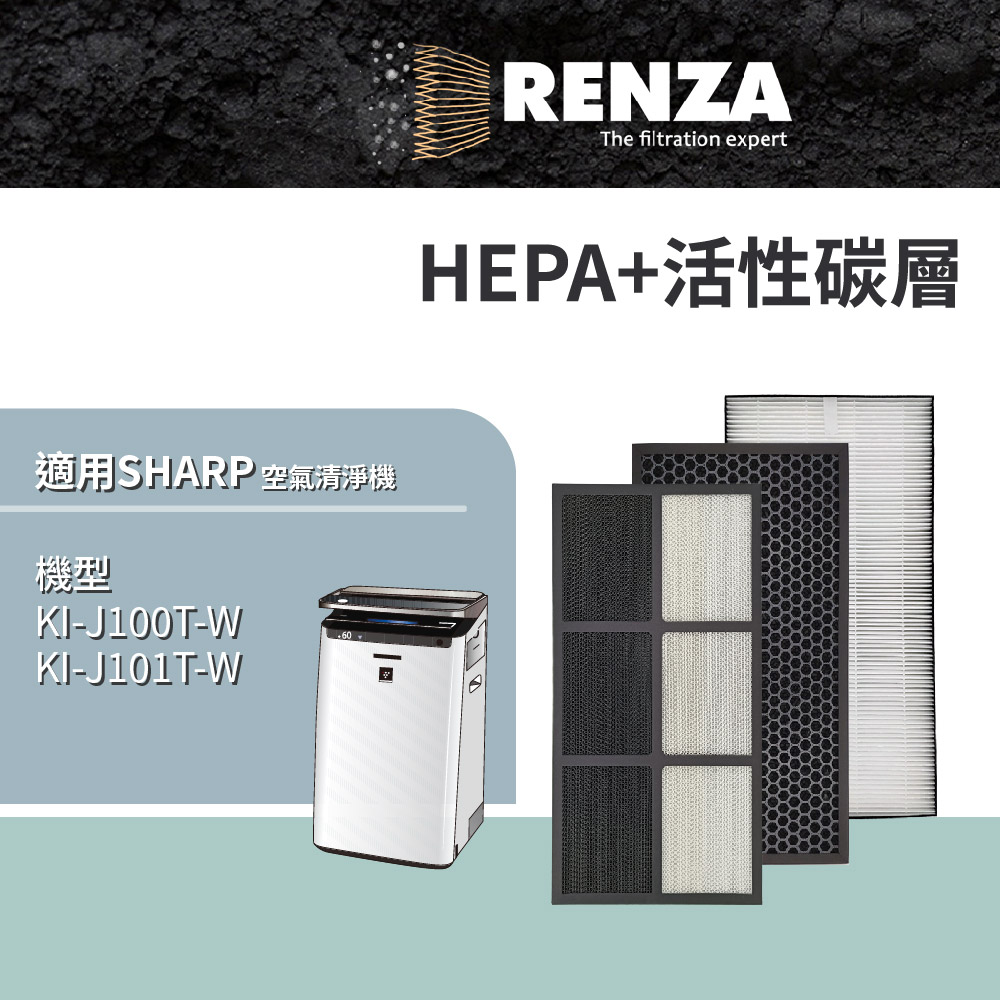 RENZA 夏普 SHARP KI-J100T-W KI-J101T-W 可替換 FZ-J1XHFE XDFE XPFE 濾網