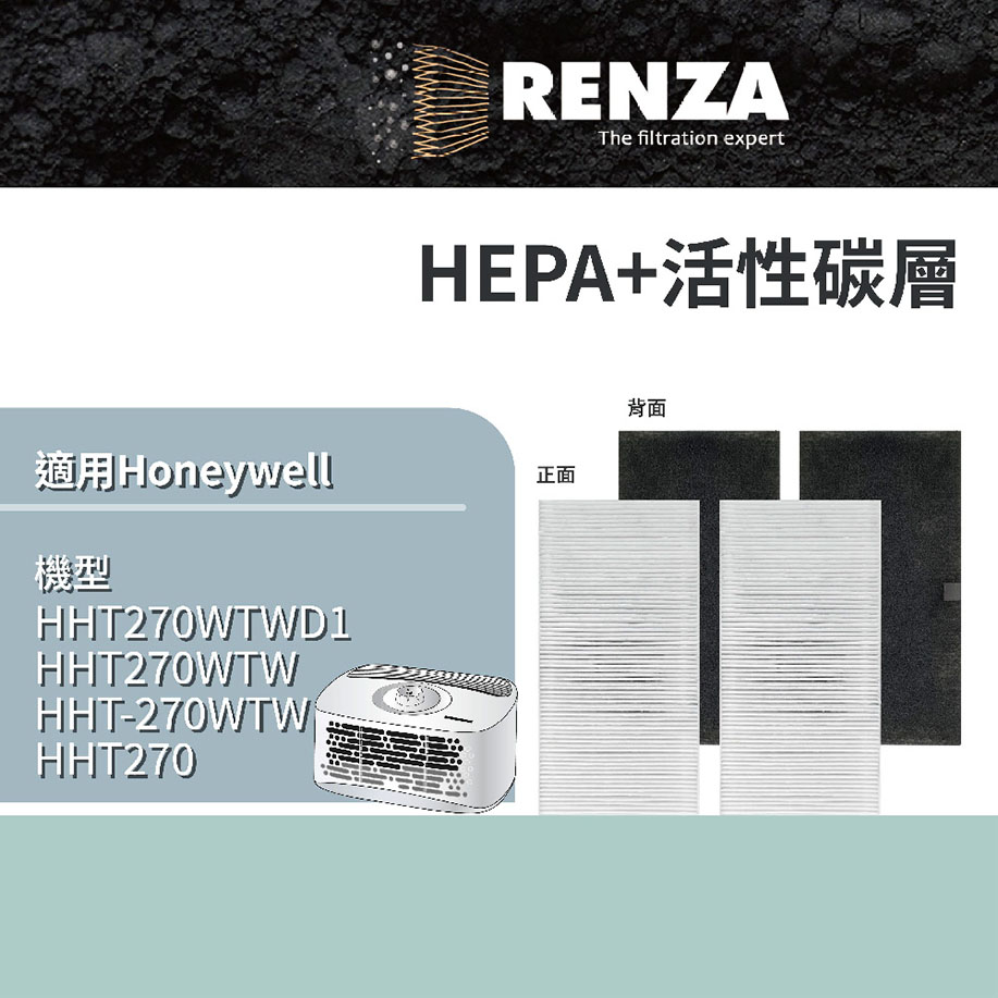 兩片裝 RENZA濾網 適用Honeywell HHT270WTW HHT-270WTW HHT270 空氣清淨機 濾芯