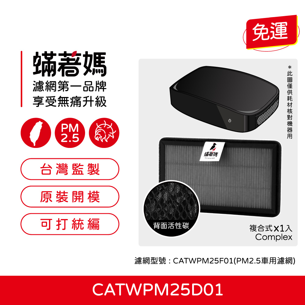 蟎著媽 濾網 適用 Honeywell 車用空氣清淨機 CATWPM25D01 CATWPM25F01