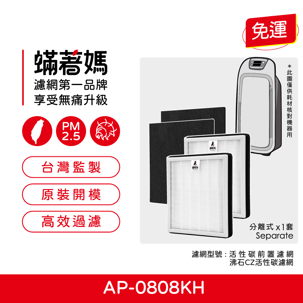 蟎著媽 濾網(適用 格威 COWAY TRUE HEPA抗敏濾網 AP-0808KH AP0808 AP0808KH 空氣清淨機)