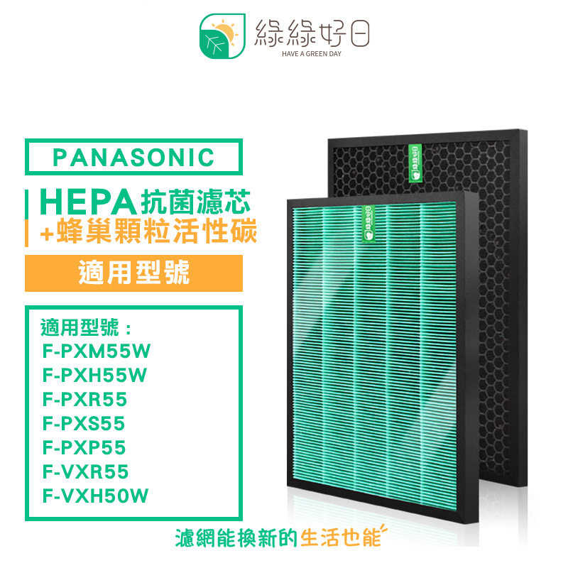 綠綠好日 適 Panasonic 國際牌 F-PXM55W F-PXH55W F-VXH50 抗菌 HEPA 濾芯 濾網