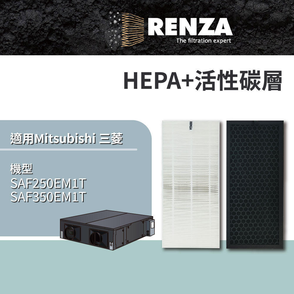 適用三菱重工 Mitsubishi SAF250EM1T 全熱交換機 HEPA+活性碳 濾網 濾芯 濾心