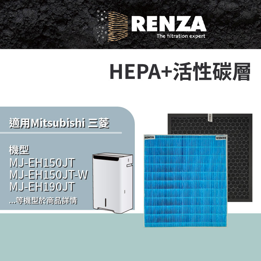 適用 Mitsubishi 三菱 MJ-EH150JT MJ-EH190JT MJ-EHV250JT 除濕機 HEPA+活性碳 濾網 濾芯