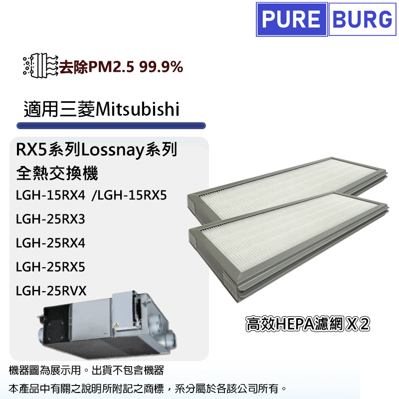 適用三菱RX5 Mitsubishi LGH-15RX5 25RX5 25RVX全熱交換機新風機濾棉HEPA濾網濾芯 PZ-25RF8-E