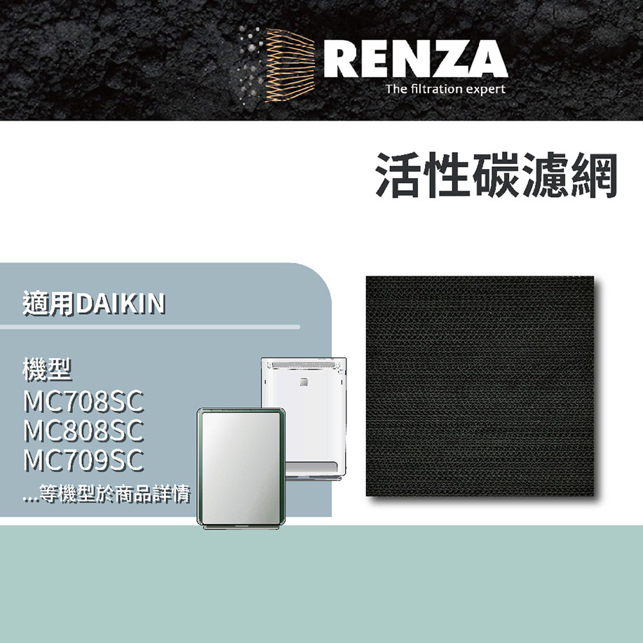 RENZA 濾網 適用大金 Daikin 空氣清淨機 豆腐機型 MC75 MC80 MC70 瓦楞型 活性碳 脫臭濾網