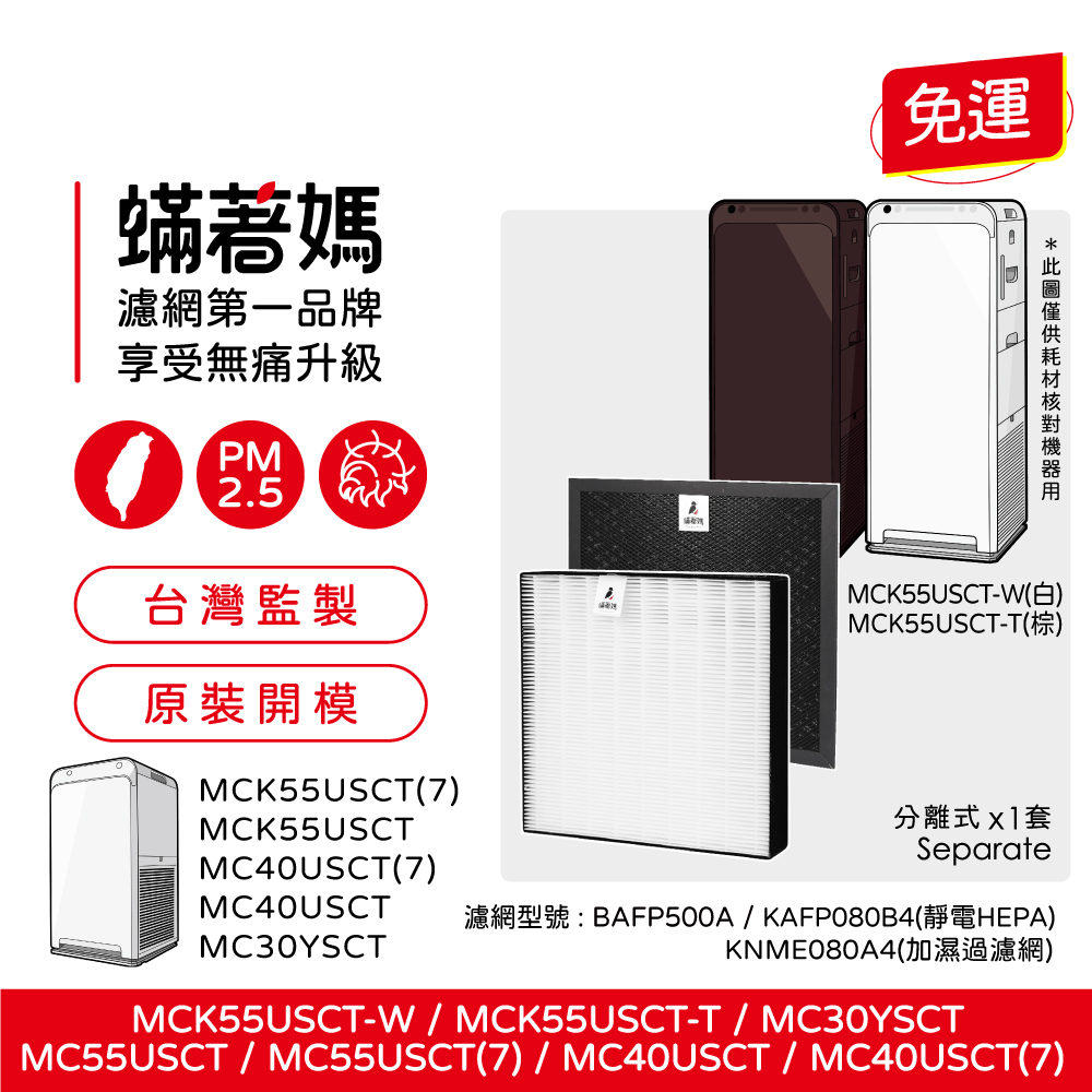蟎著媽 濾網(適用 DAIKIN 大金 MC55USCT MC40USCT MCK55USCT KAFP080B4)