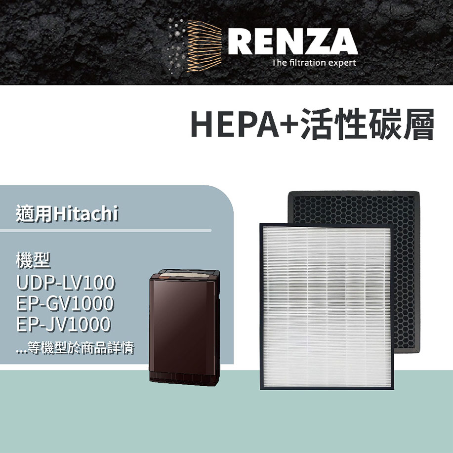 RENZA濾網 適用日立 HITACHI UDP-LV100 除濕加濕型空氣清淨機 EP-GV1000 JV1000