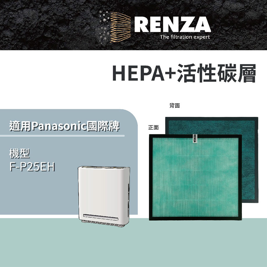 RENZA濾網 適用Panasonic F-P25EH空氣清淨機 替代F-ZMRS25W