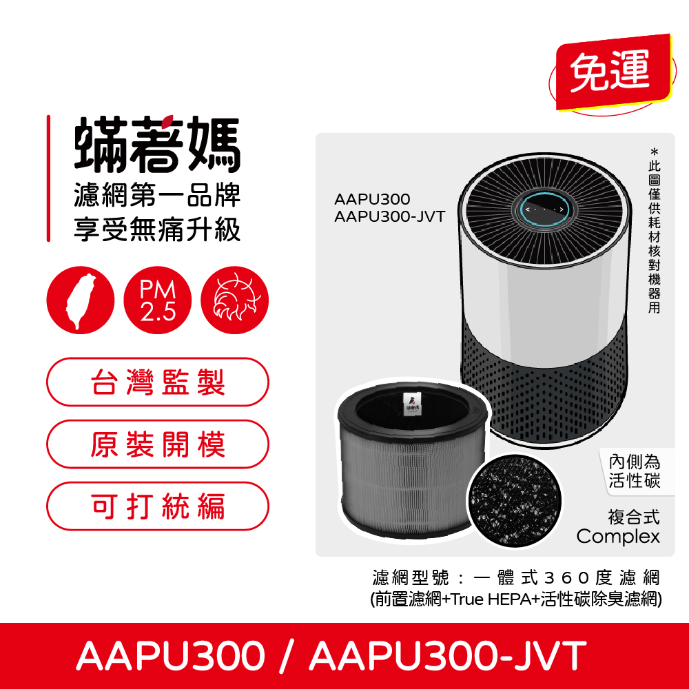 蟎著媽 濾網(適 韓國 Winix AAPU300 AAPU300-JVT 6-10坪空氣清淨機)