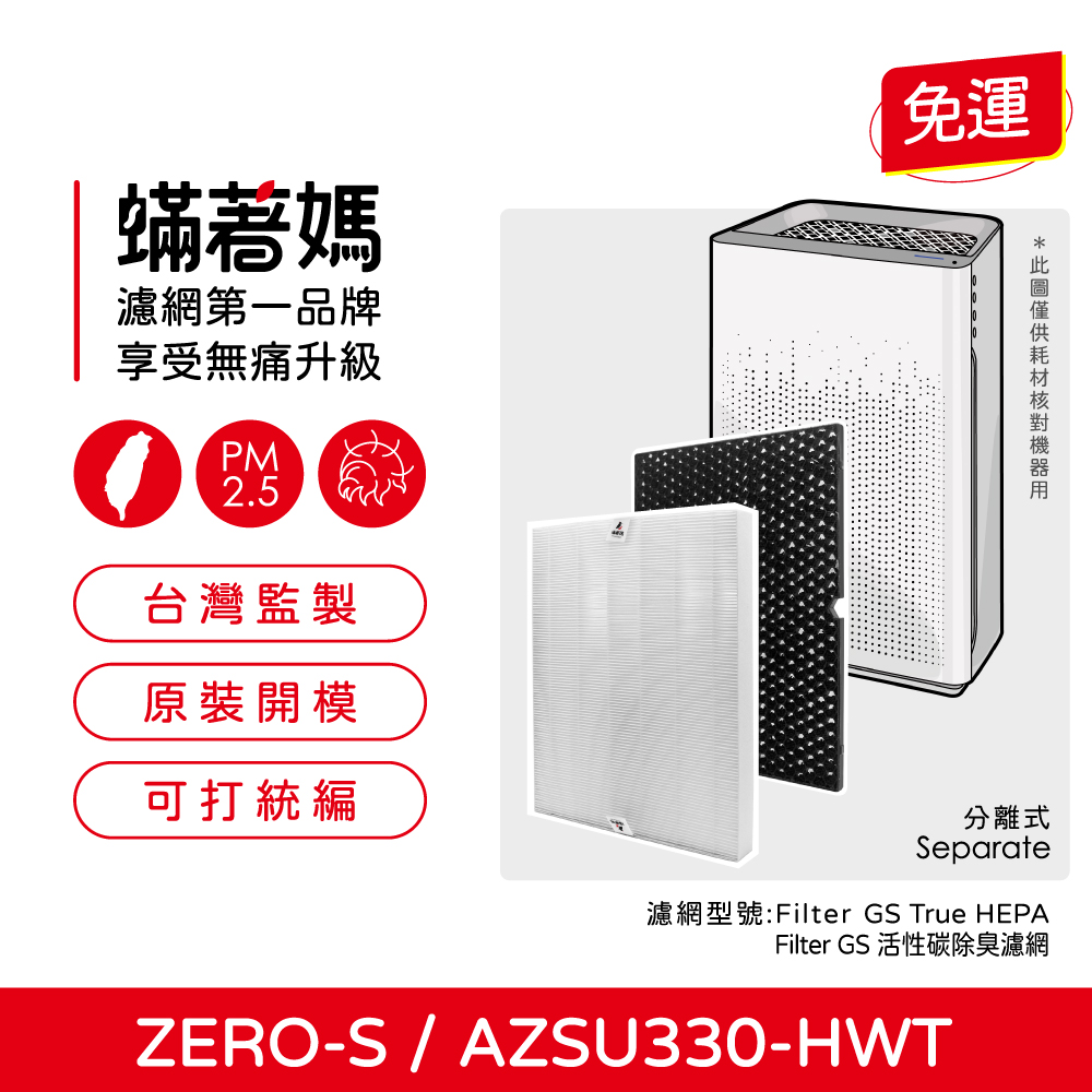 蟎著媽 濾網(適用 Winix ZERO S ZERO-S AZSU330-HWT 空氣清淨機)