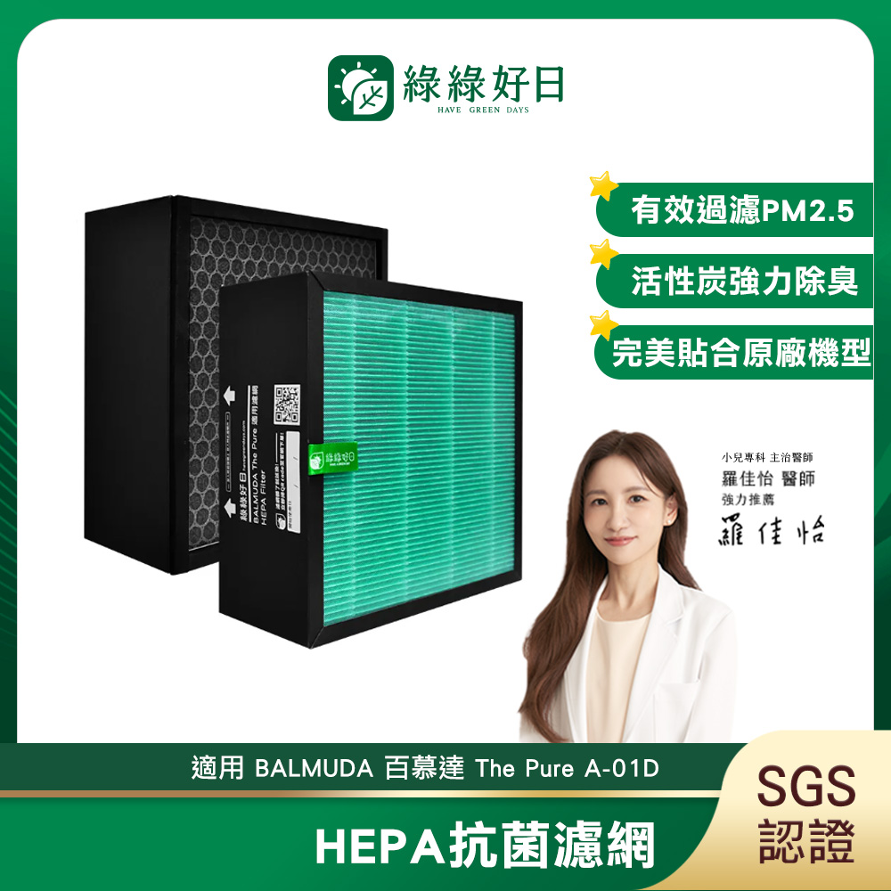 BALMUDA 百慕達 綠綠好日 適用  百慕達 The Pure A-01D 抗菌 濾芯 活性碳濾網 A01D-P10