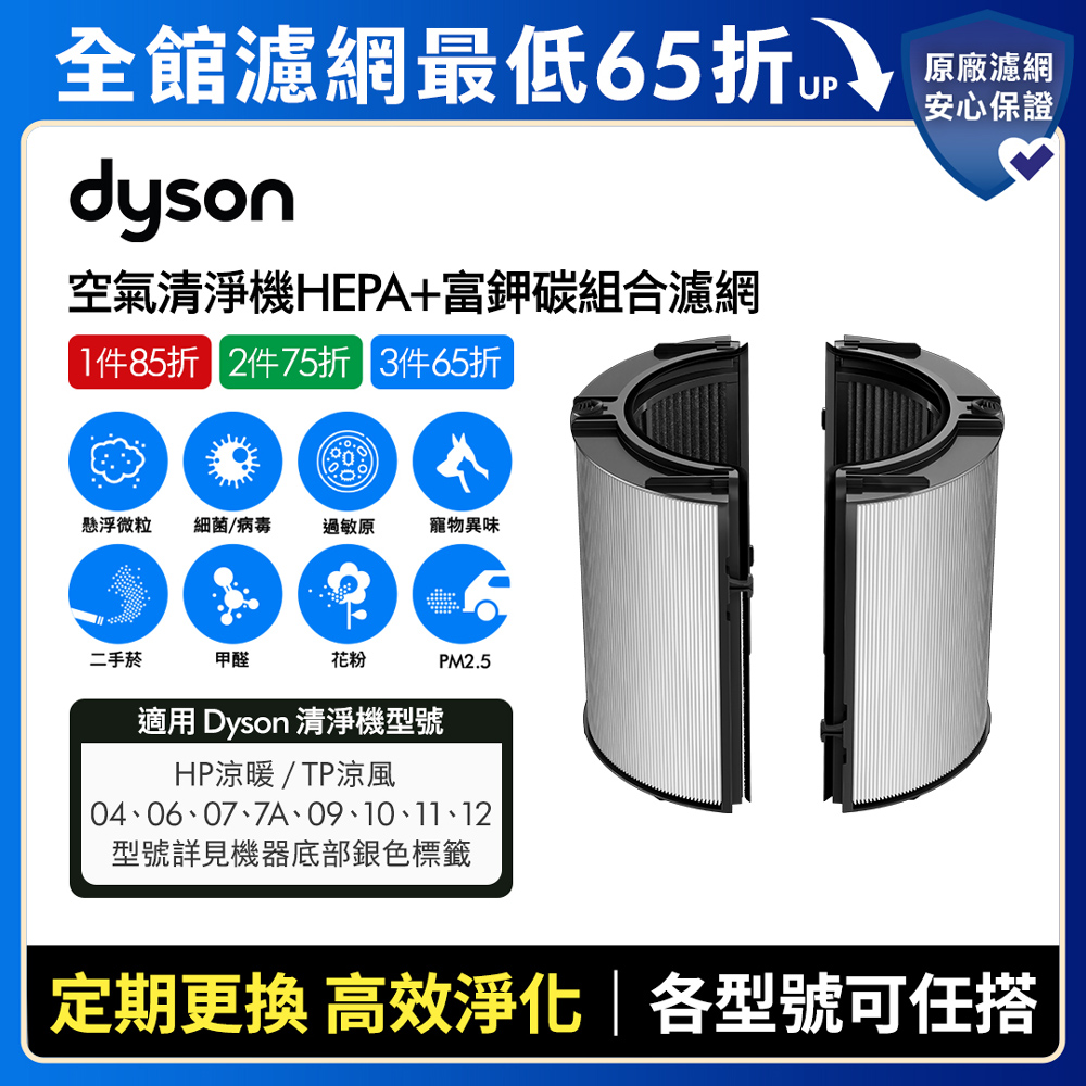 Dyson 戴森 04/06/07/09/10 系列 360°玻璃纖維HEPA+活性碳濾網