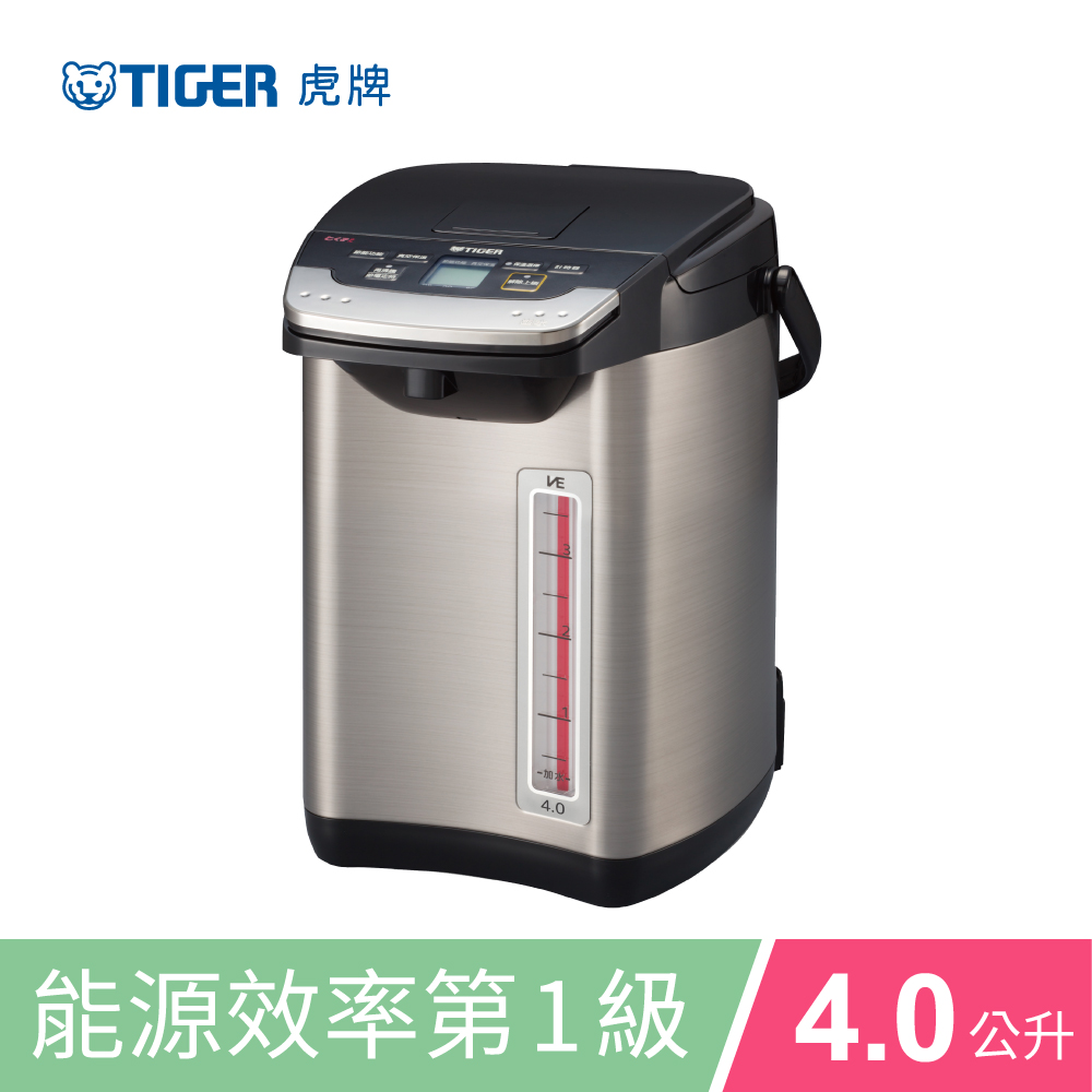 TIGER 虎牌 日本製 無蒸氣節能省電VE真空保溫電熱水瓶 4公升(PIE-A40R)
