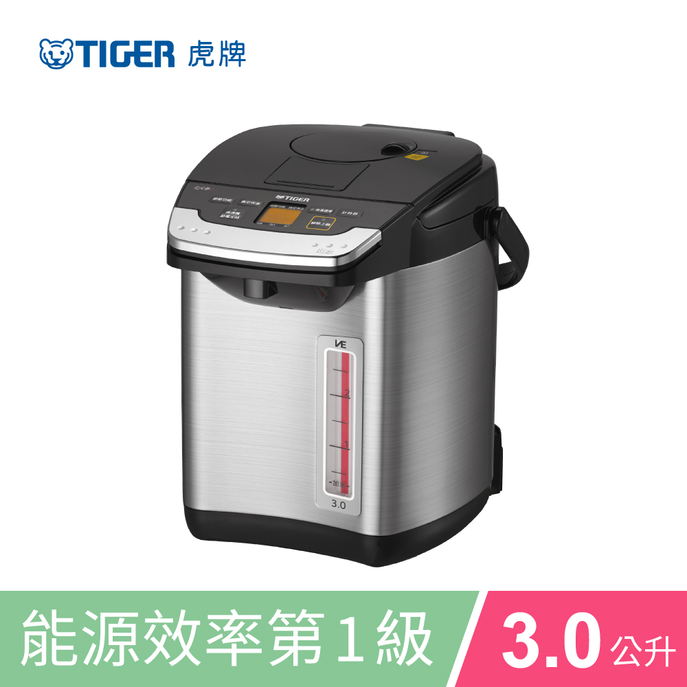 TIGER 虎牌 日本製 無蒸氣節能省電VE真空保溫電熱水瓶 3L(PIG-A30R)