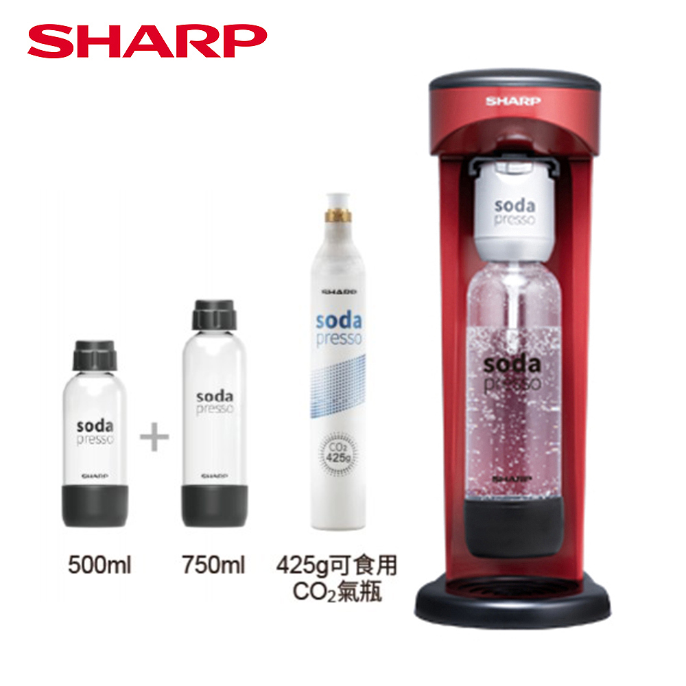 SHARP夏普 Soda Presso氣泡水機(單瓶組) CO-SM1T-R(紅)
