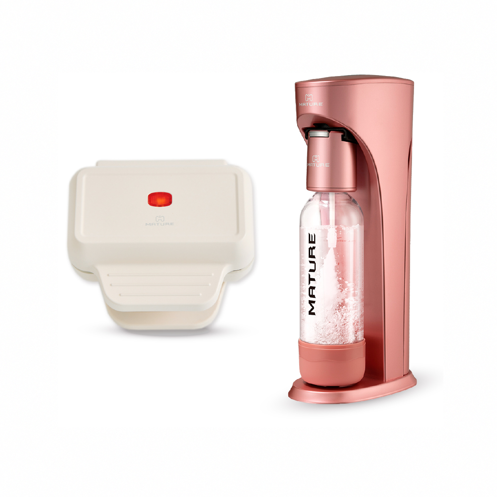 MATURE 美萃 雙11強檔 Classic410氣泡水機單氣瓶 + MINI食光陶瓷熱壓機 CY-1627