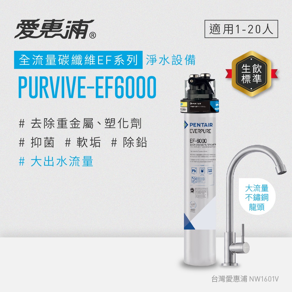 愛惠浦 EVERPURE PURVIVE-EF6000單道式廚下型淨水器