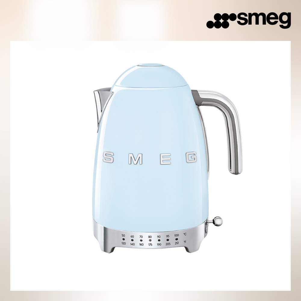 SMEG 義大利控溫式電熱水壺-粉藍色_KLF04PBUS