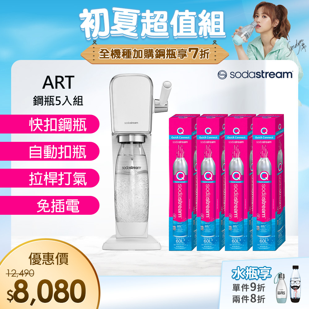 (旗艦鋼瓶組)Sodastream ART自動扣瓶氣泡水機