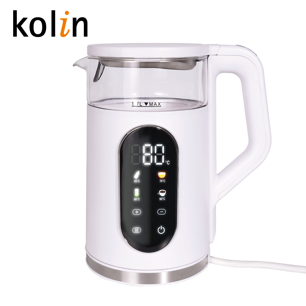 【kolin歌林】1.7L智慧溫控玻璃快煮壺(KPK-LN217G)