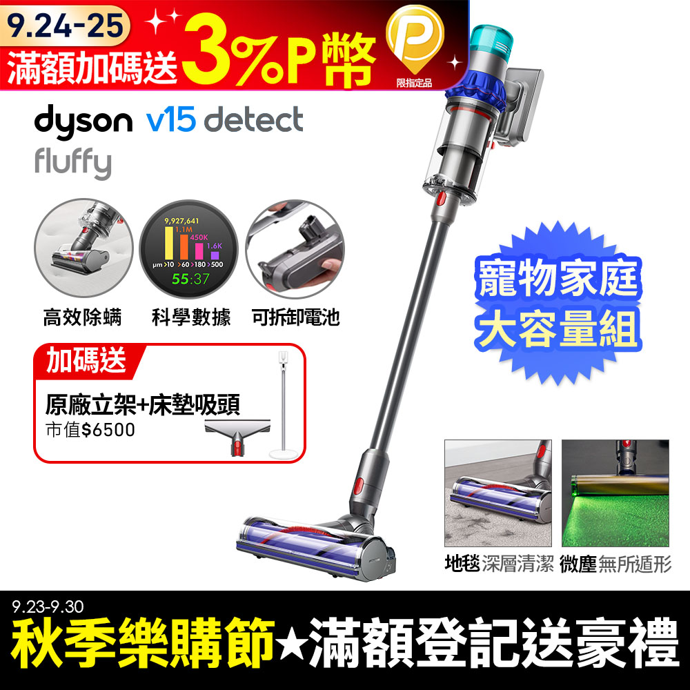 Dyson V15 Detect Fluffy SV47 智慧無線吸塵器