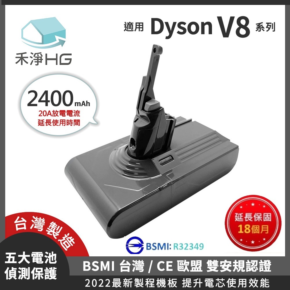 【禾淨家用HG】Dyson V8 DC8225 2400mAh 副廠吸塵器配件 鋰電池