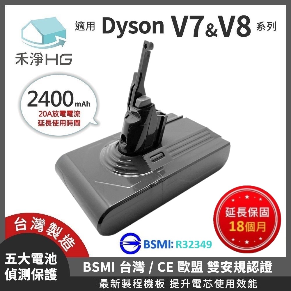 【禾淨家用HG】Dyson V8 DC8225 2400mAh 副廠吸塵器配件 鋰電池