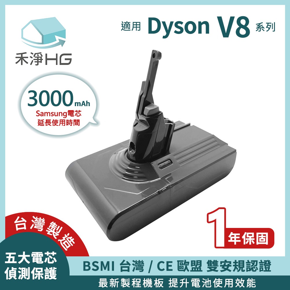 【禾淨家用HG】Dyson V8 DC8300 3000mAh 副廠吸塵器配件 鋰電池