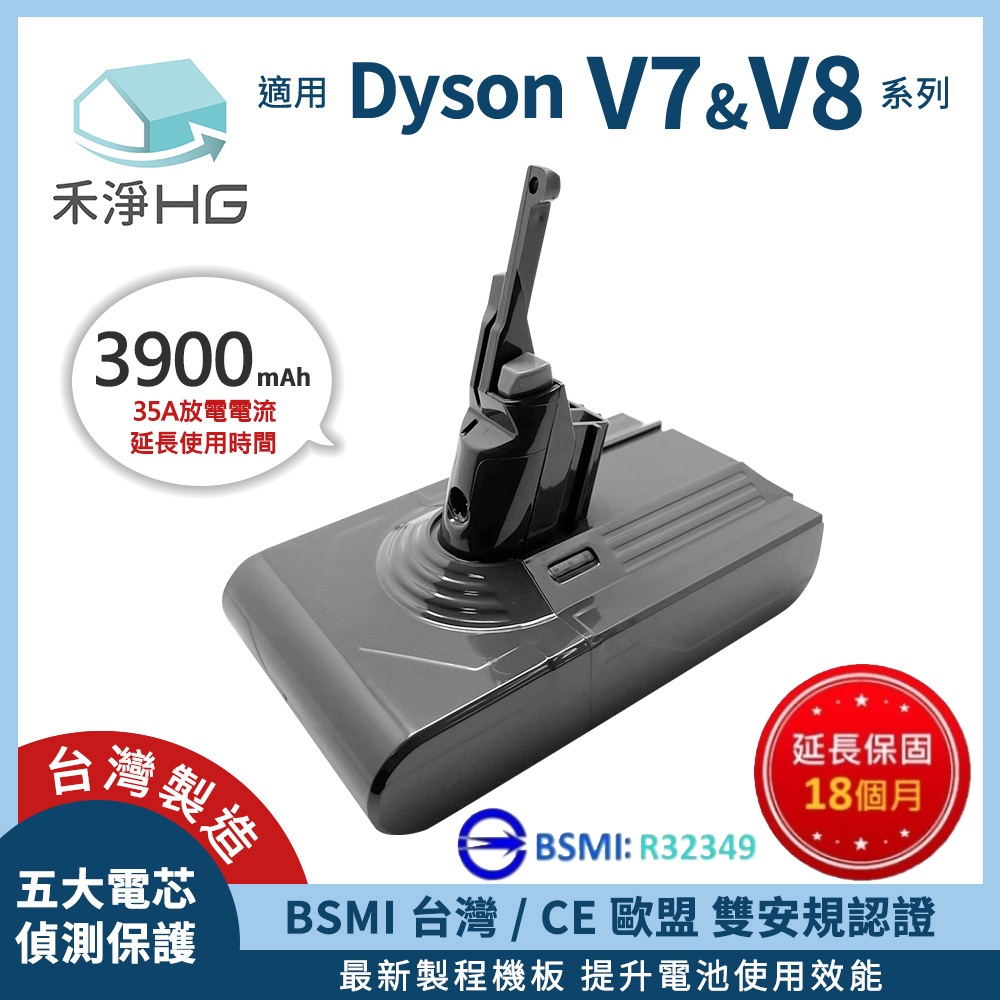 【禾淨家用HG】Dyson V8 DC8240 3900mAh 副廠吸塵器配件 鋰電池