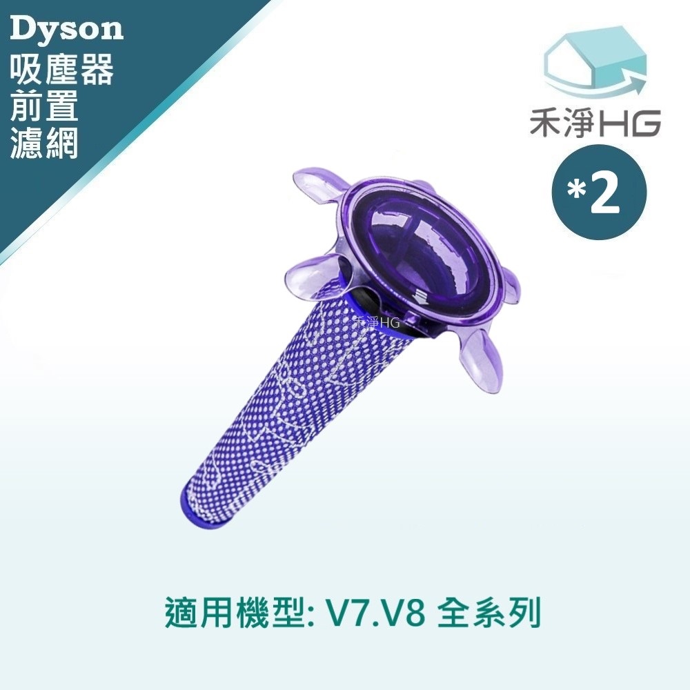 【禾淨家用HG】Dyson V8(SV10) 副廠吸塵器配件 前置濾網 (透明款 2入/組)