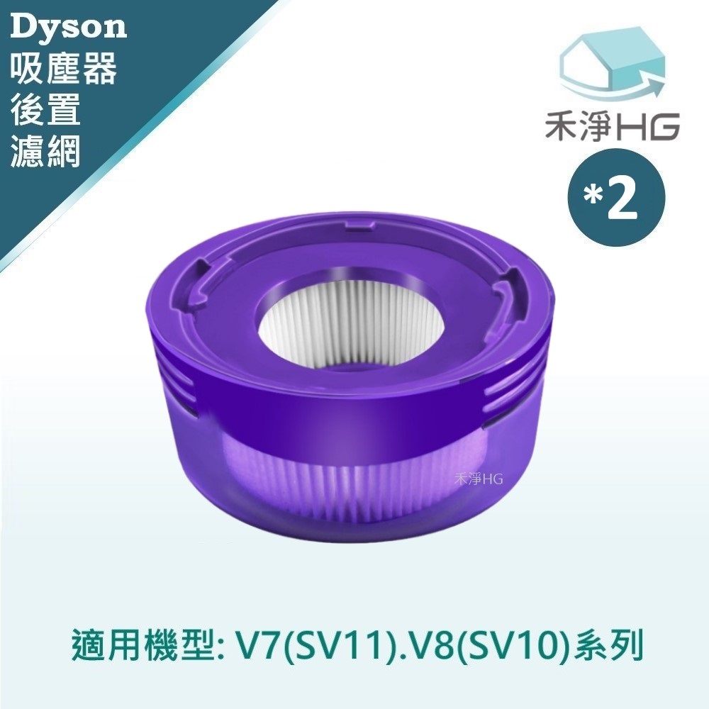 【禾淨家用HG】Dyson V7(SV11) 副廠吸塵器配件 後置濾網 (透明款 2入/組)