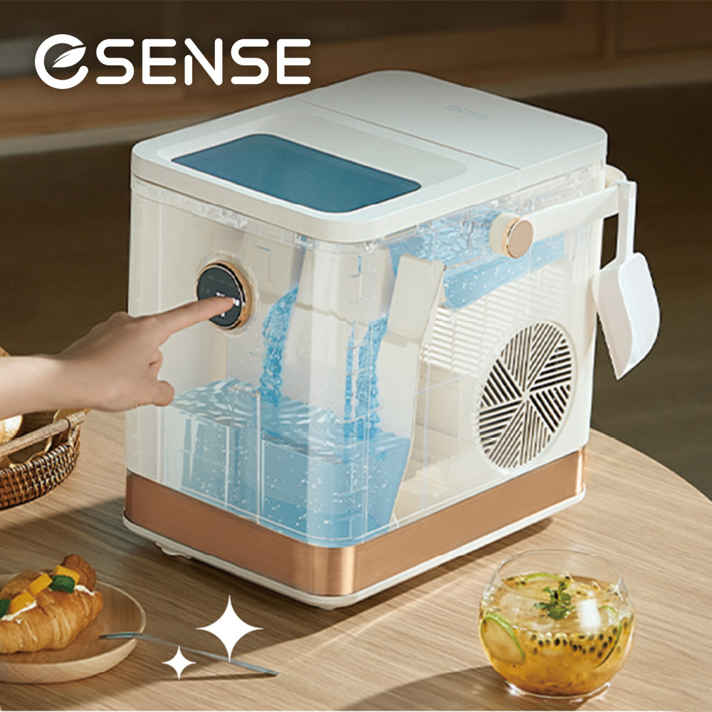 Esense One touch快速UV製冰機(UV抑菌/露營/戶外/家用/自動清洗/微電腦全自動/冰塊製作/全自動造冰)