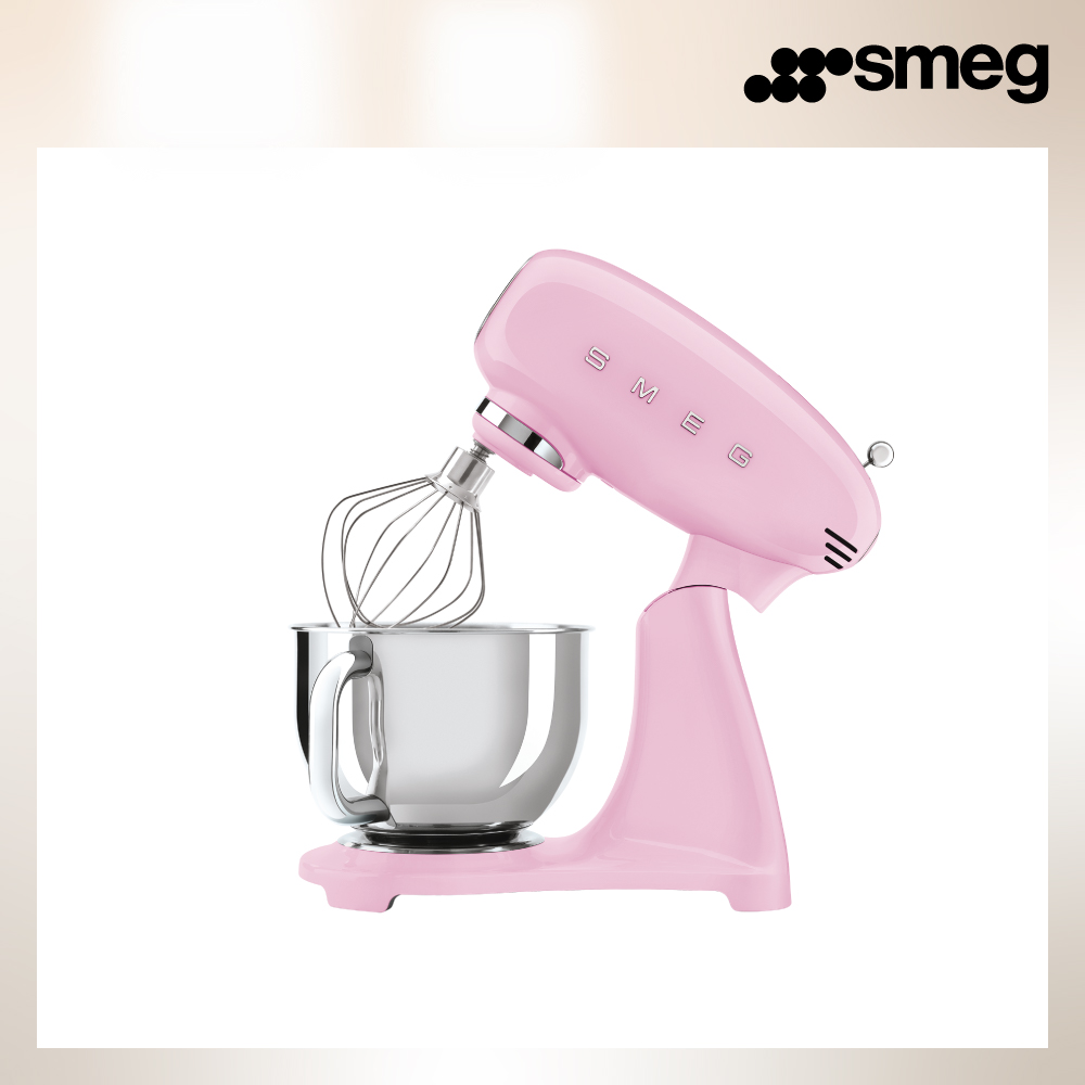 SMEG 義大利復古美學全彩攪拌機-粉紅色