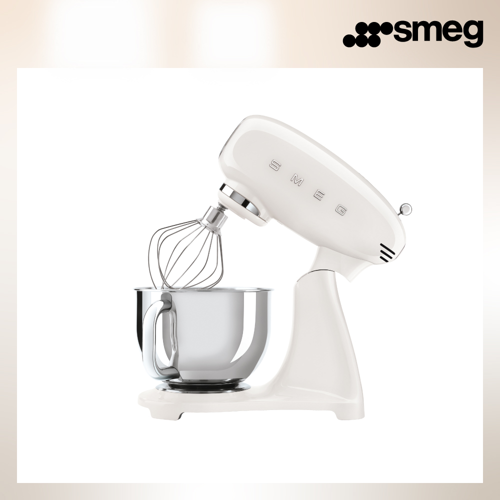 SMEG 義大利復古美學全彩攪拌機-珍珠白