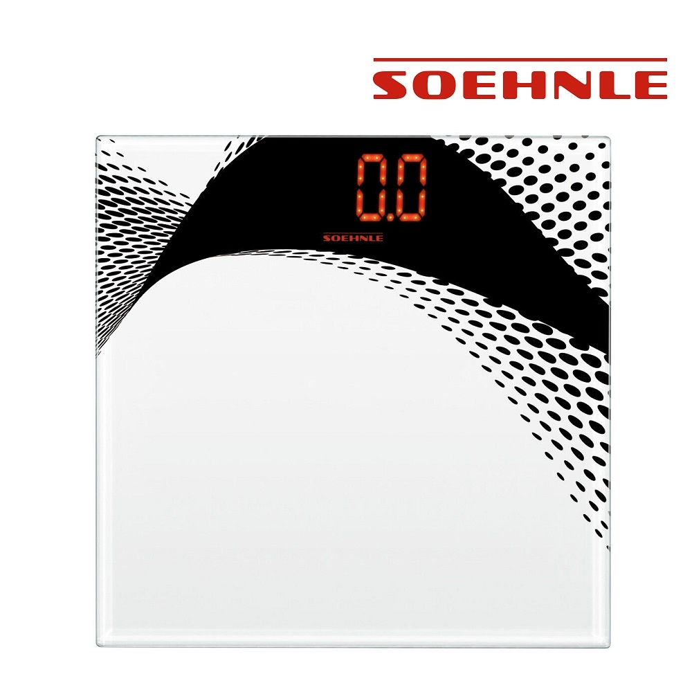 【Soehnle】魔法白玻璃電子體重計(LED顯示.180kg高承重)
