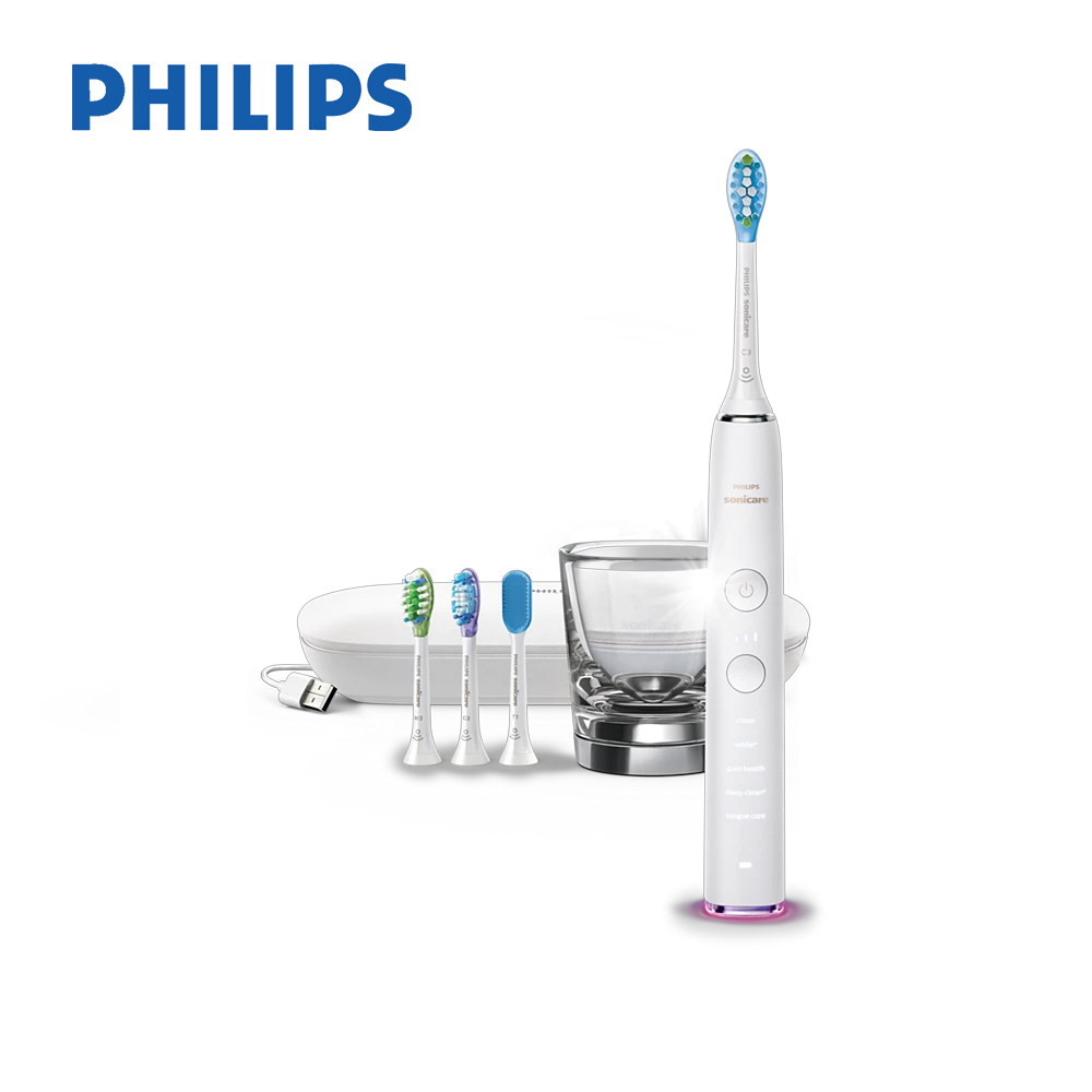 PHILIPS 飛利浦 Smart 鑽石極淨智能音波震動牙刷 HX9924/02(晶鑽白)