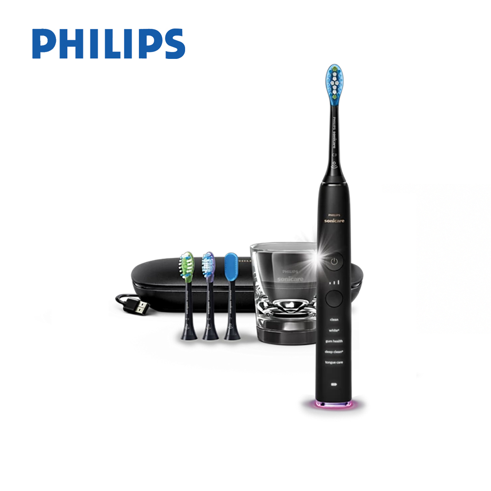PHILIPS 飛利浦 Smart 鑽石極淨智能音波震動牙刷 HX9924/12(爵士黑)