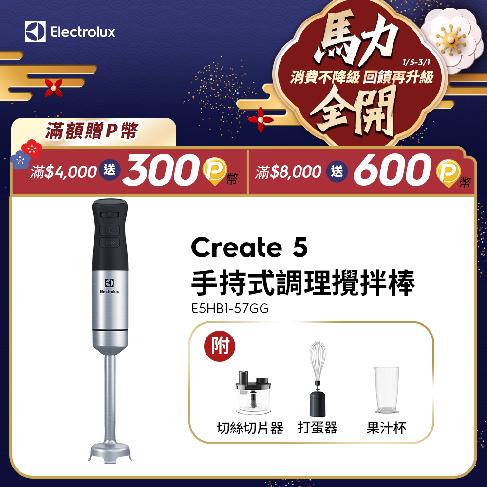 Electrolux 伊萊克斯 手持式攪拌棒組(E5HB1-57GG)