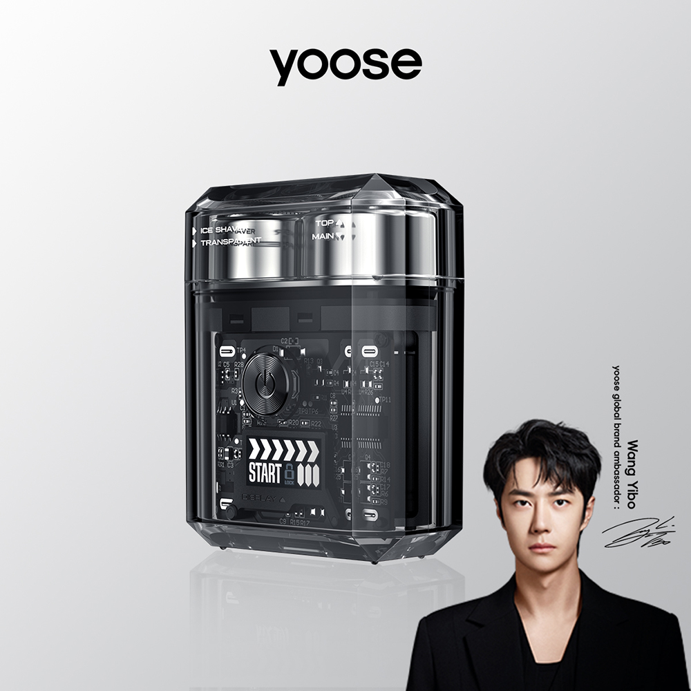 【 yoose 有色】ICE 全透明隨身電動刮鬍刀