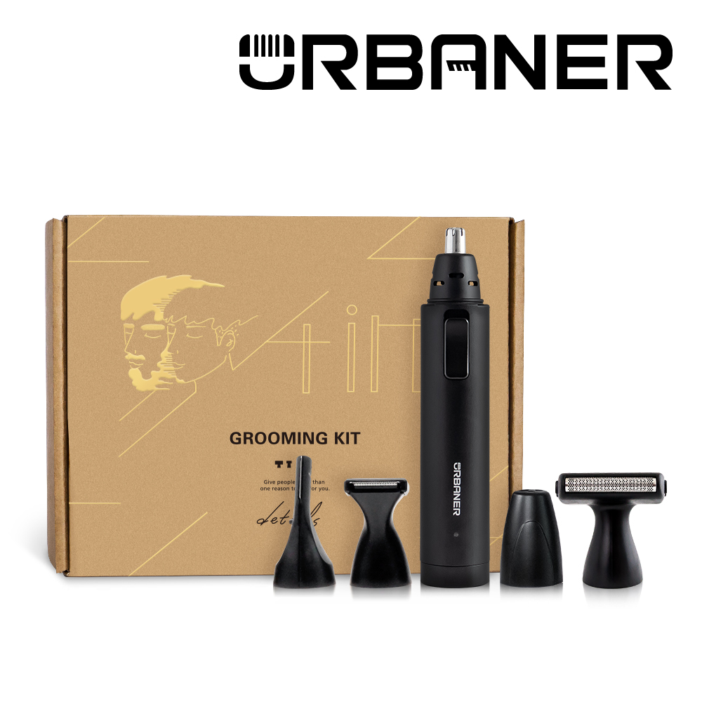 URBANER 奧本防水充電式四合一修容組(刮鬍/鼻毛/修鬍/修容刀) MB-990