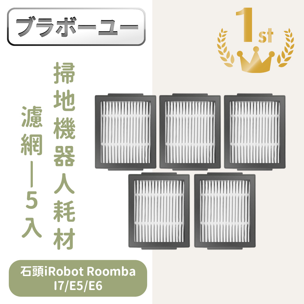 iRobot Roomba掃地機器人副廠配件耗材超值組 濾網5入