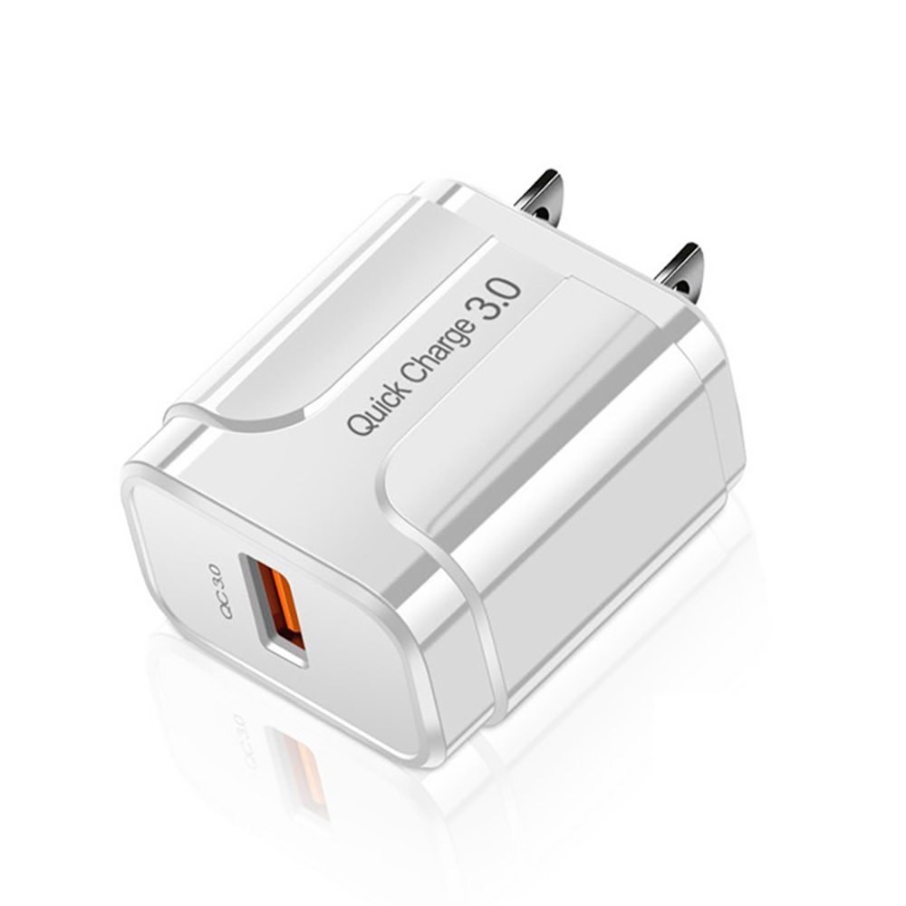 QC3.0快速充電器 豆腐頭 USB充電頭 快速充電 急速充電 單孔充電白色