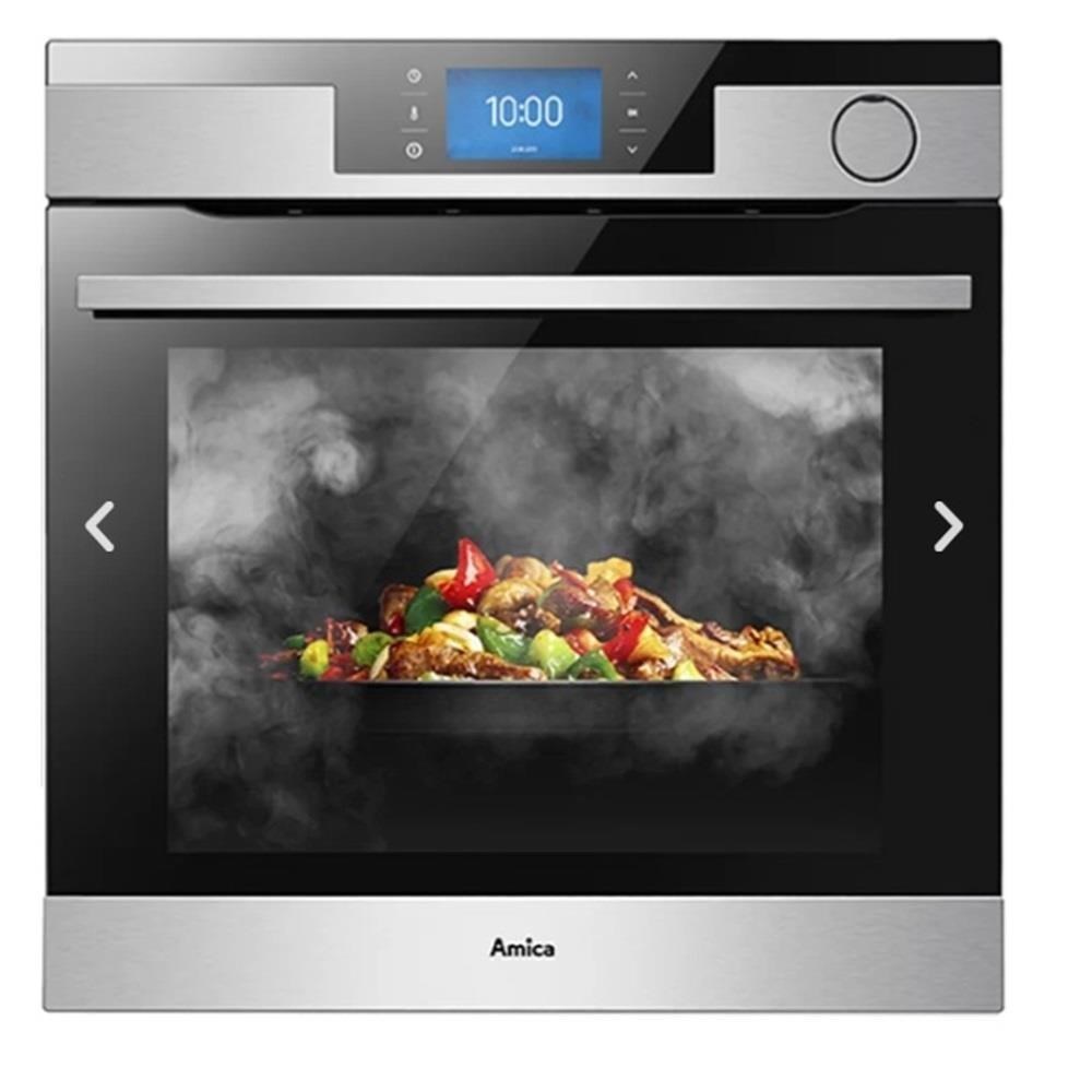 Amica XTVIS-1800IX 嵌入式烤箱，機體尺寸高595 x 寬595 x 深570 mm，40L以上大容量設計，內部材質為耐用不鏽鋼，適閤家庭廚房使用。支援220V/60Hz電壓，消耗功率1500W以上，提供高效烘焙效能。產地中國，享1年保固，BSMI許可字號R74158，安全可靠的選擇，讓您輕鬆享受專業烘烤樂趣。