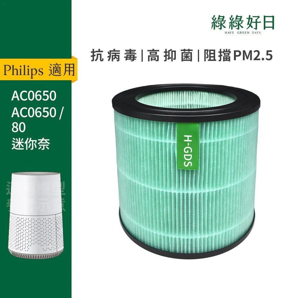 適用 Philips飛利浦 AC0650 奈米級空氣清淨機 迷你奈 HEPA抗菌濾芯