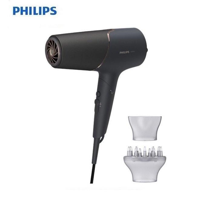 PHILIPS 飛利浦 【南紡購物中心】 智能護髮礦物負離子吹風機(霧黑金) BHD538/21
