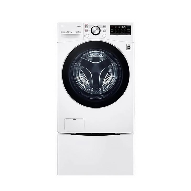 LG樂金【WD-S15TBD+WT-SD200AHW】蒸洗脫烘洗衣機冰磁白15+2公斤(含標準安裝)